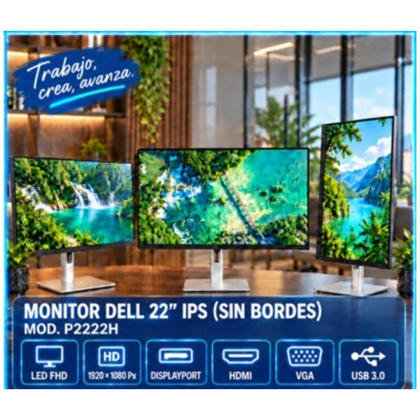 Monitor DELL 22" | IPS Sin Bordes