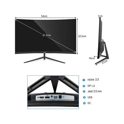 Monitor Gamer 24" VEDD | LED Curvo - FULL HD