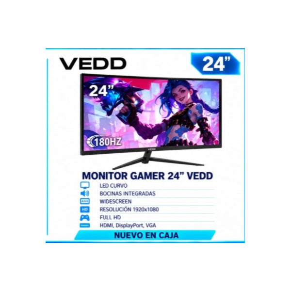Monitor Gamer 24" VEDD | LED Curvo - FULL HD